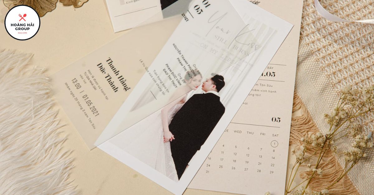 Mẫu thiệp cưới hàn quốc hình chữ nhật