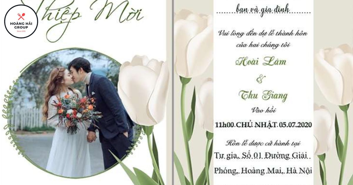 Mẫu thiệp cưới hàn quốc vẽ bên trong