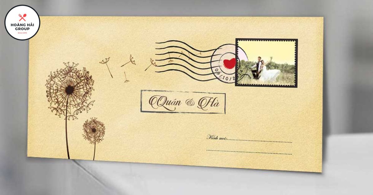 Mẫu thiệp cưới vintage Post Card
