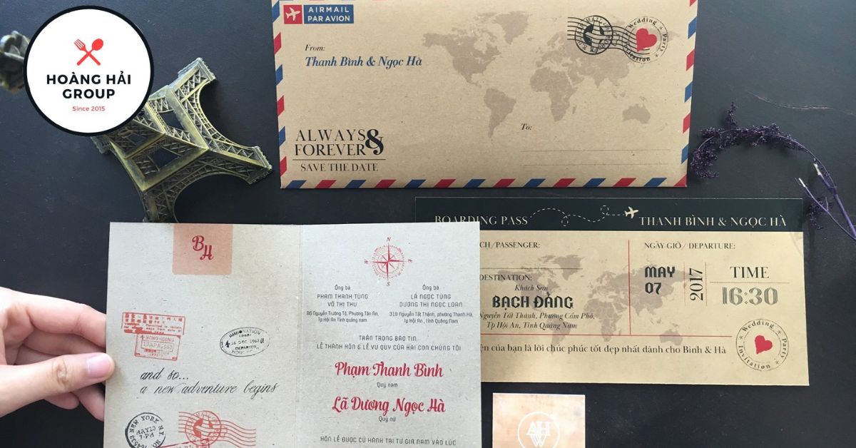 Mẫu thiệp cưới passport Sang trọng