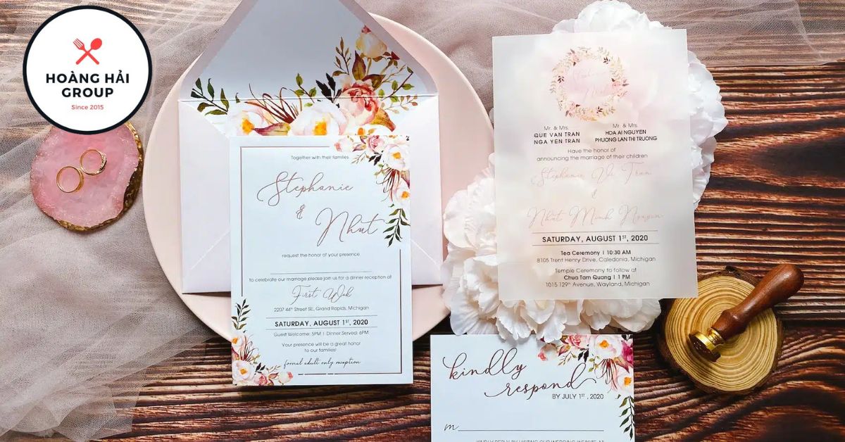 Thiệp cưới Peonies