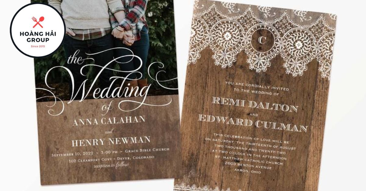 Mẫu thiệp cưới đơn giản bông tuyết đầu tiên