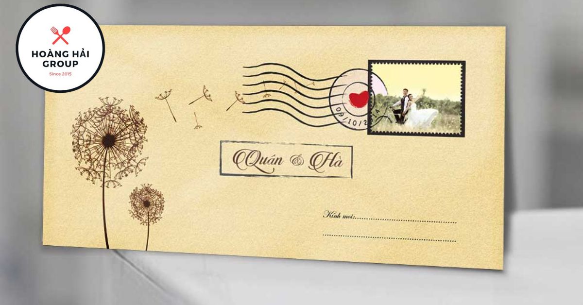 Mẫu thiệp cưới đơn giản bưu thiếp 