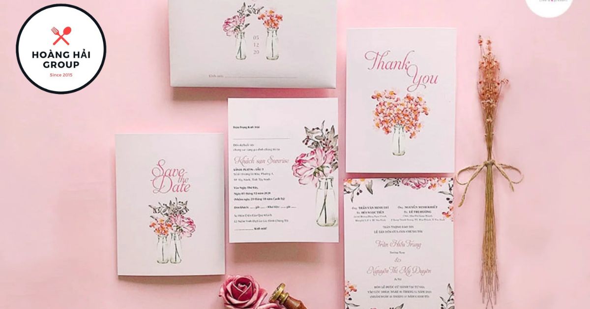 Mẫu thiệp cưới đơn giản Vàng hồn trang nhã