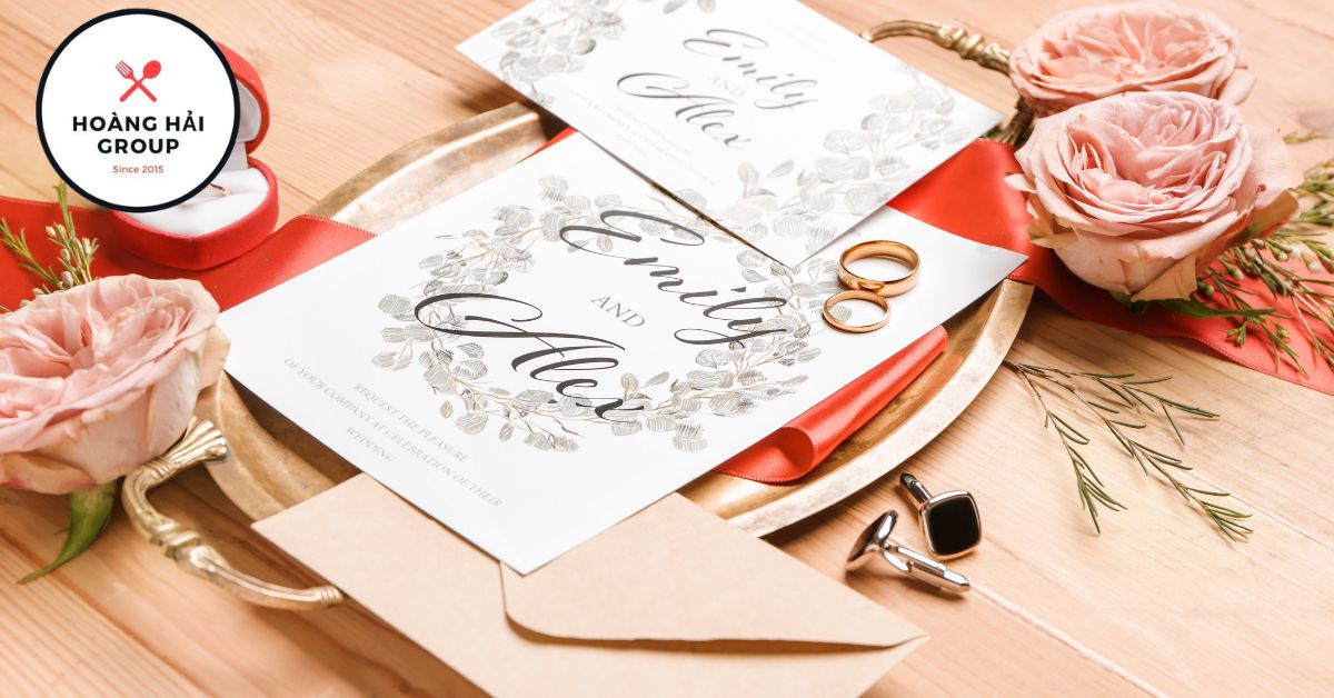 Mẫu thiệp cưới đơn giản âm sắc lạnh