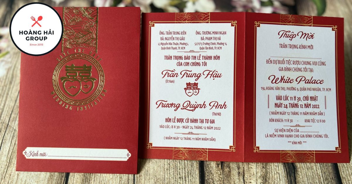 Mẫu thiệp cưới in hình lãng mạn