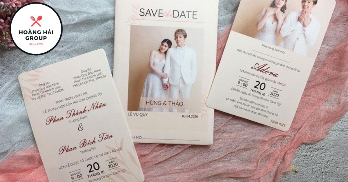 Mẫu thiệp cưới in hình hiện đại