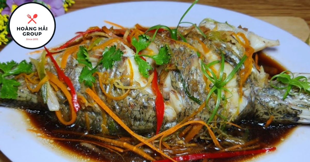 Cá chẽm hấp xì dầu