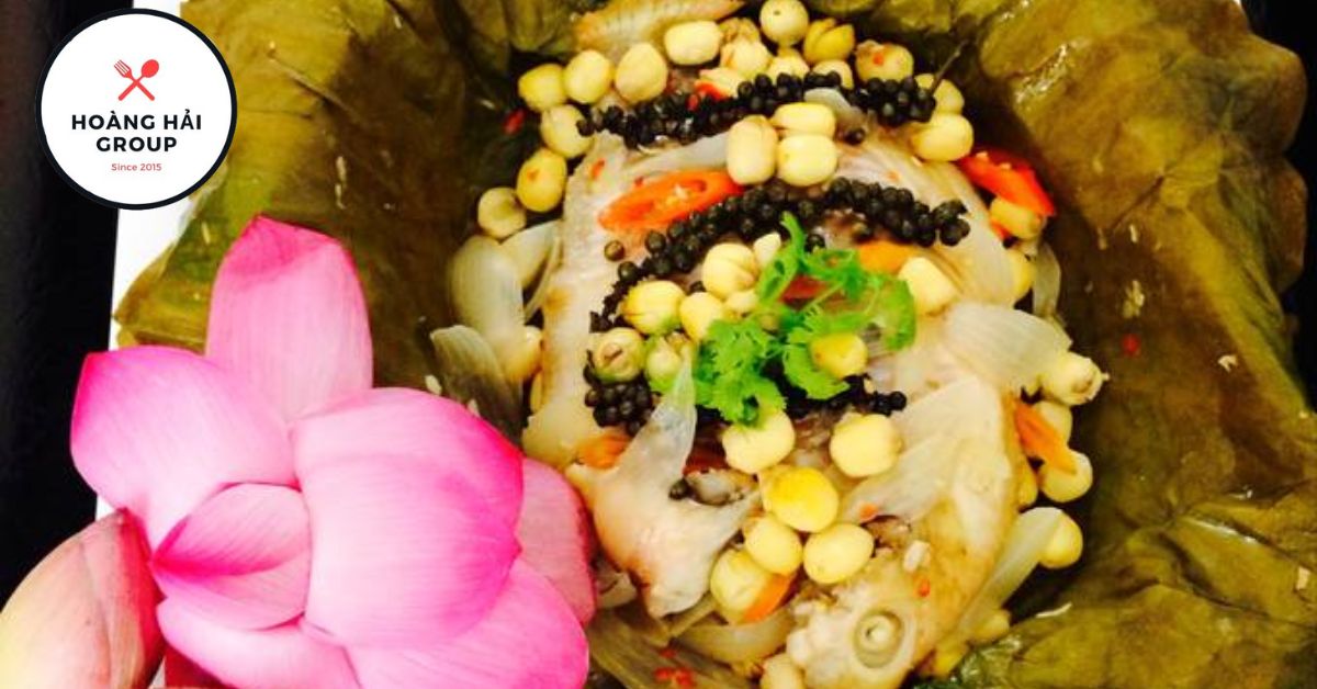 Cá diêu hồng hấp lá sen